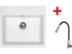 Set Sinks Solo 560 Milk + Elasta S nerez/čierná