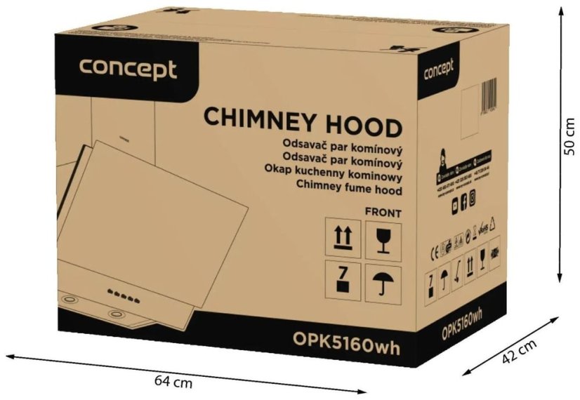 Conceptr OPK5160wh White komínová digestoř 60 cm