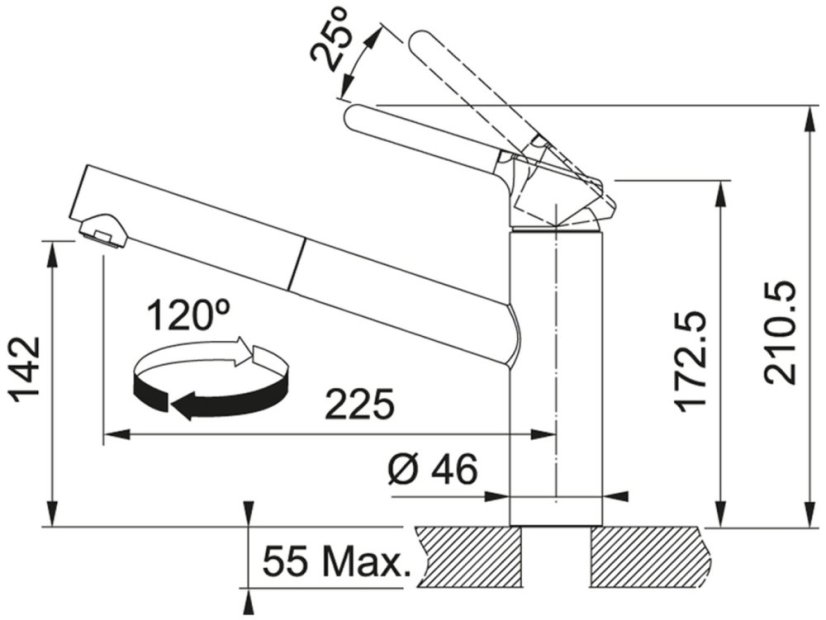 Dřezová baterie Franke FC 3149.031 Orbit Chrom