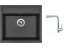Set Sinks SOLO 560 Metalblack + baterie Sinks MIX 3 chrom
