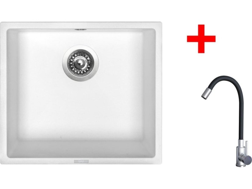 Set Sinks Frame 457 Milk + Elasta nerez/čierná