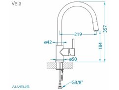 Kuchynská batéria Alveus Vela-P Kuchynská batéria Alveus Vela-P