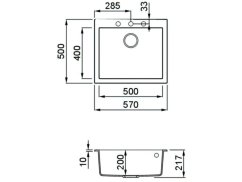 Granitový dřez Elleci Quadra 105 G68