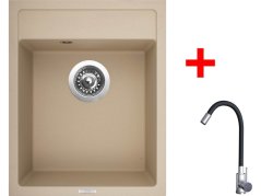 Sinks CLASSIC 400 Sahara + Elasta nerez/čierná Sinks CLASSIC 400 Sahara + Elasta nerez/čierná