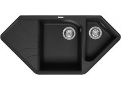 Granitový dřez Elleci Ego Corner Full Black G40 - 1