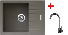 Sinks PERFECTO 650 Truffle + ARCO čierná matná