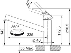Dřezová baterie Franke FC 3054.031 Orbit Chrom