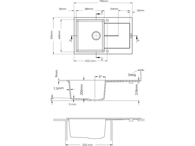 Sinks ULTIMA 790 Sahara + Mix 3 P GR