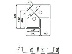 Granitový drez Elleci Unico Corner G40
