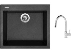 Set Sinks CUBE 560 Granblack + batéria Sinks MIX 35 P chróm Set Sinks CUBE 560 Granblack + batéria Sinks MIX 35 P chróm