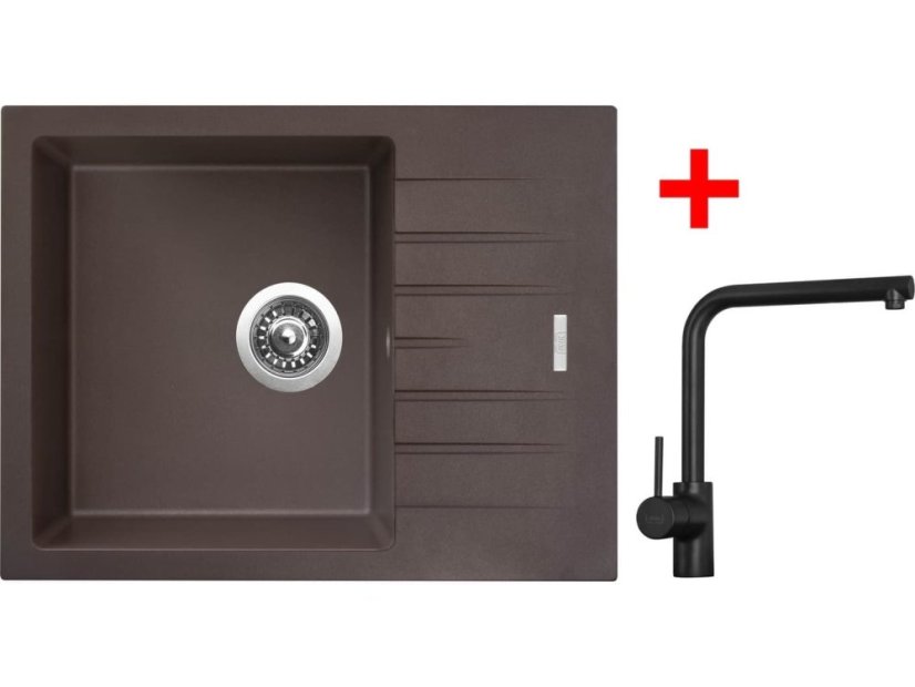 Sinks PERFECTO 650 Marone + ELKA čierná matná