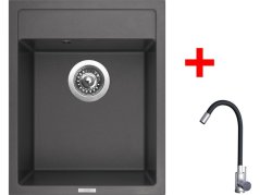 Sinks CLASSIC 400 Titanium + Elasta nerez/čierná Sinks CLASSIC 400 Titanium + Elasta nerez/čierná