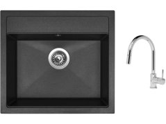 Set Sinks SOLO 560 Granblack + baterie Sinks MIX 35 P chrom Set Sinks SOLO 560 Granblack + baterie Sinks MIX 35 P chrom