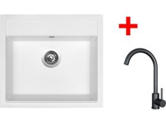 Sinks SOLO 560 Milk + ARCO čierná matná