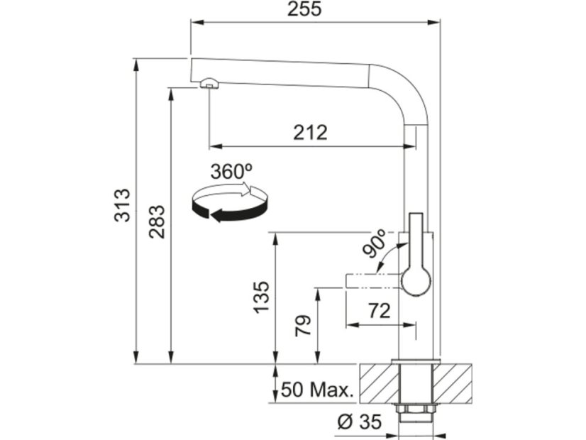 Dřezová baterie Franke FS 2841.901 MARIS SLIM Matná černá - 3