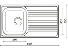 Nerezový dřez Sinks STAR 860 V 0,6mm matný