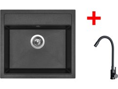 Set Sinks Solo 560 Metalblack + Elasta čierná matná Set Sinks Solo 560 Metalblack + Elasta čierná matná