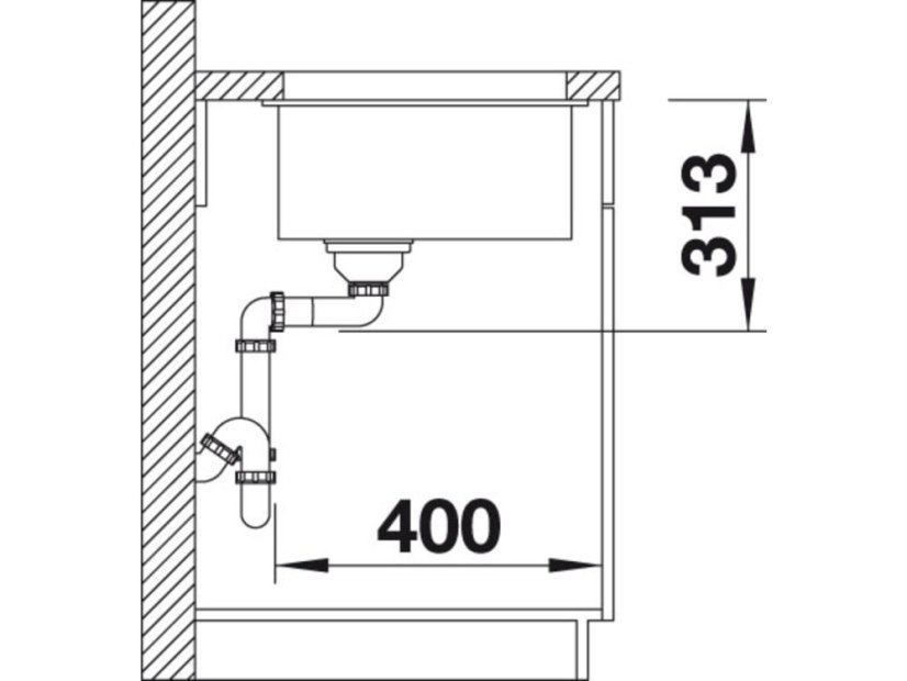 Granitový dřez Blanco SUBLINE 400 U Silgranit aluminium s táhlem