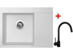 Sinks RIM 650 L Milk + Vitalia čierná matná Sinks RIM 650 L Milk + Vitalia čierná matná