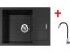 Sinks AMANDA 650 Pureblack + Elasta nerez/černá