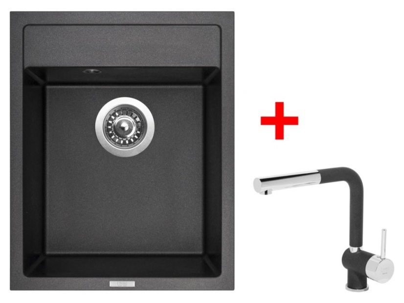 Set Sinks Classic 400 Metalblack + Mix 3 P GR