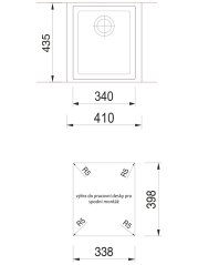 Sinks CUBE 340U BL Nanoblack pro spodní montáž