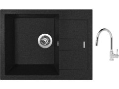 Set Sinks AMANDA 650 Granblack + baterie Sinks MIX 35 P chrom Set Sinks AMANDA 650 Granblack + baterie Sinks MIX 35 P chrom