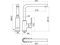 Dřezová baterie Novaservis Sharp chrom Dřezová baterie Novaservis Sharp chrom