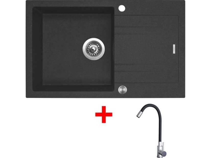 Sinks LINEA 780 XC Granblack + Elasta nerez/černá