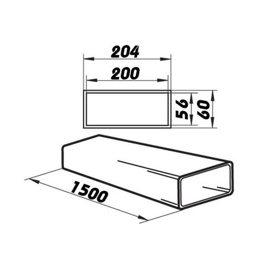Potrubí obd. 204x60x1500
