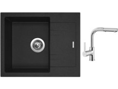 Set Sinks LINEA 600 N Granblack + batéria Sinks ENIGMA S chróm Set Sinks LINEA 600 N Granblack + batéria Sinks ENIGMA S chróm