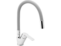 Dřezová baterie s šedým flexi ramenem Metalia 54, chrom