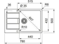 Tectonitový drez Franke S2D 611-78 XL Šedá