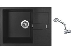 Set Sinks AMANDA 650 Metalblack + batéria Sinks MIX 3 S Chróm