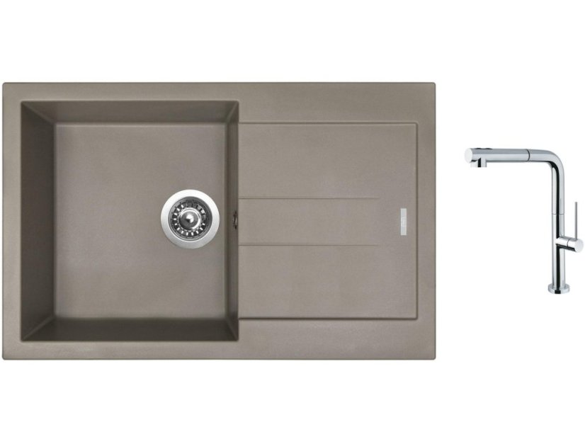 Set Sinks AMANDA 780 Truffle + baterie Sinks SLIM S2 kartáčovaná