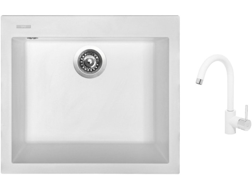 Set Sinks CUBE 560 Milk + baterie Sinks MIX 35 Milk