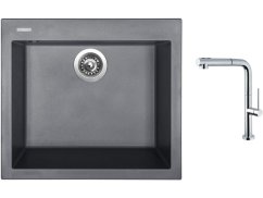 Set Sinks CUBE 560 Titanium + baterie Sinks SLIM S2 kartáčovaná Set Sinks CUBE 560 Titanium + baterie Sinks SLIM S2 kartáčovaná