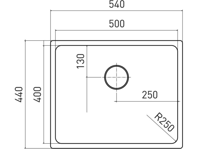 Nerezový drez Sinks BLOCK 540 V 1mm kartáčovaný