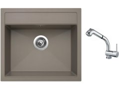 Set Sinks SOLO 560 Truffle + baterie Sinks MIX 3 S Chrom Set Sinks SOLO 560 Truffle + baterie Sinks MIX 3 S Chrom