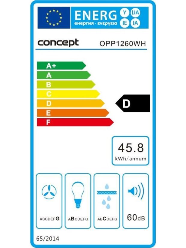 Concept OPP1260wh podvěsná digestoř bílá 60 cm - 8