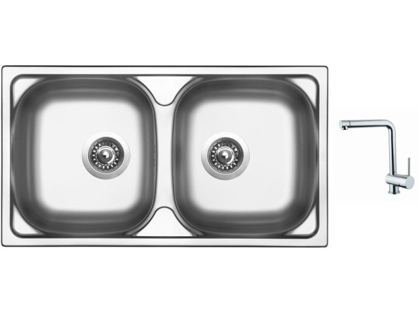 Set Sinks OKIO 780 DUO V leštený + batéria Sinks MIX 3 chróm