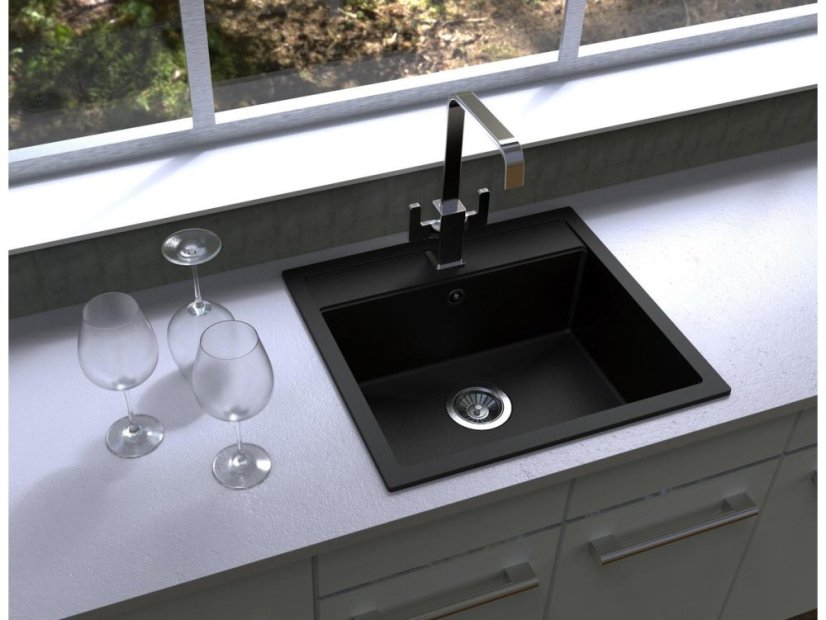 Set Sinks SOLO 560 Metalblack + batéria Sinks MIX 3 P Metalblack