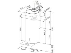 Komínová digestoř Faber CYLINDRA PLUS EV8 BK MATT A37