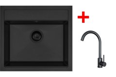 Set Sinks SOLO 560 BL Pureblack + ARCO černá matná - 1