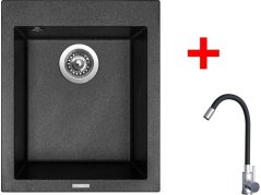 Set Sinks Cube 410 Metalblack + Elasta nerez/černá Set Sinks Cube 410 Metalblack + Elasta nerez/černá