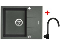 Sinks LINEA 600 XC Titanium + Vitalia čierná matná Sinks LINEA 600 XC Titanium + Vitalia čierná matná