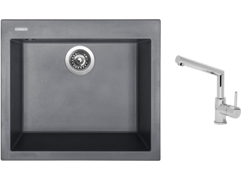 Set Sinks CUBE 560 Titanium + batéria Sinks MIX 350 P chróm