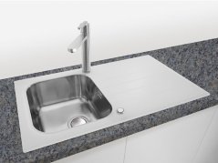 Dřez se sklem Alveus Glassix 10 UP Bílý