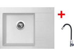 Set Sinks Rim 650 L Milk + Elasta nerez/černá Set Sinks Rim 650 L Milk + Elasta nerez/černá