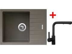 Sinks PERFECTO 650 Truffle + ENIGMA S čierná matná Sinks PERFECTO 650 Truffle + ENIGMA S čierná matná